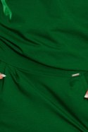 Sukienka dresowa z dekoltem na plecach - ZIELEŃ BUTELKOWA