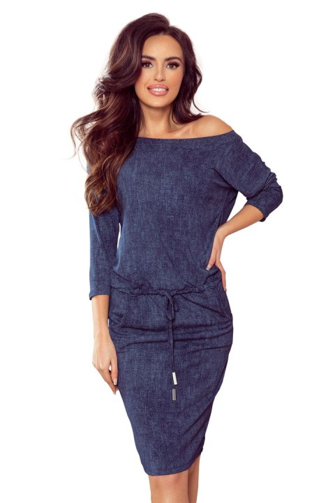 Sukienka sportowa z kieszonkami - jeans granatowy Sukienka sportowa z kieszonkami - jeans granatowy