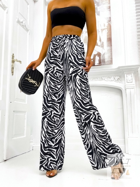 Luźne spodnie w zwierzęcy wzór Zebra