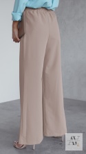 CLARA — Spodnie beżowe z wysokim stanem