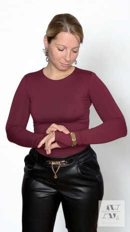 Bluzka INGRID bordowa – nowoczesna klasyka z nutą elegancji