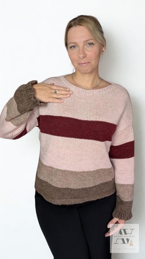 Sweter ARIA rose mocha – ciepło, styl i wygoda w jednym