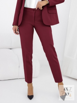 VERA – bordowe spodnie cygaretki 7/8 z kantem