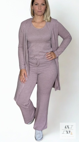 MIREA – wełniany komplet 3-częściowy w kolorze pudrowego różu