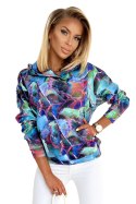 Bluza kangurka z kapturem - niebieski marmur