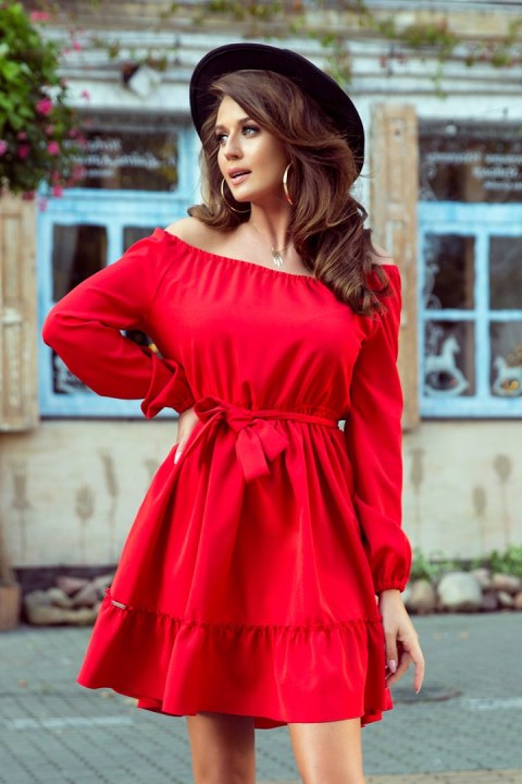 DAISY Sukienka z falbankami - CZERWONA DAISY Sukienka z falbankami - CZERWONA