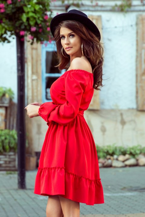DAISY Sukienka z falbankami - CZERWONA DAISY Sukienka z falbankami - CZERWONA