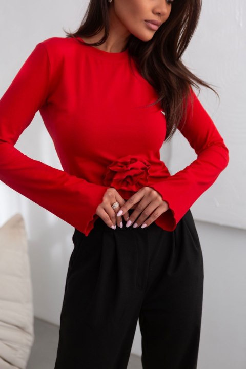 ROSE Czerwona bluzka z różą ROSE Czerwona bluzka z różą