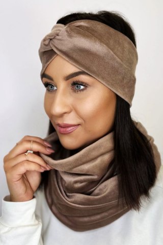 SHELLI Welurowa mocca opaska na głowę